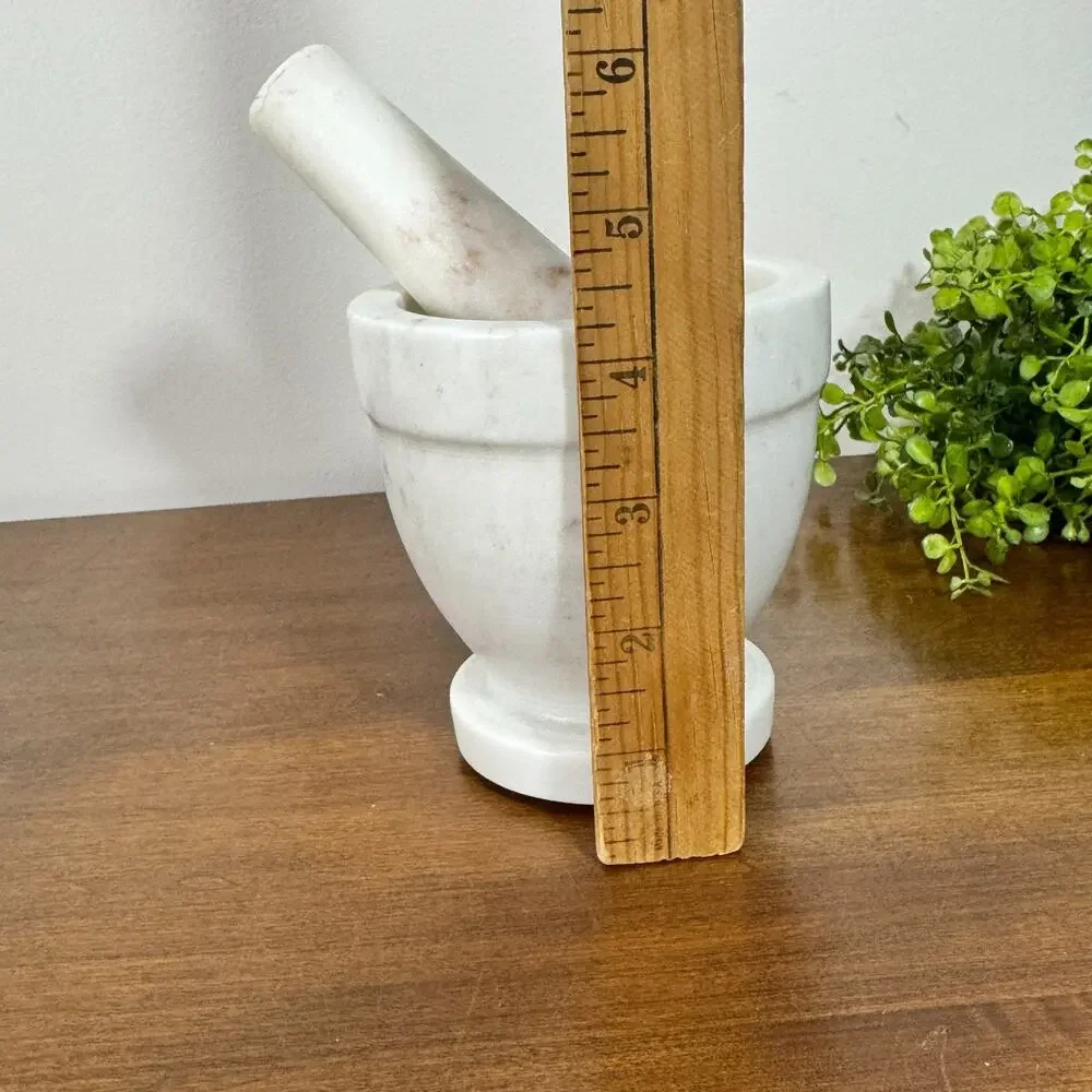 White Marble Mortar and Pestle 4.25